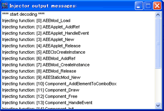 Injector output message